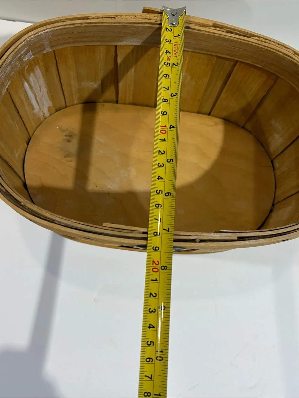 Vintage Peterboro Basket Co Woven Wood Basket Handle Rectangle 11